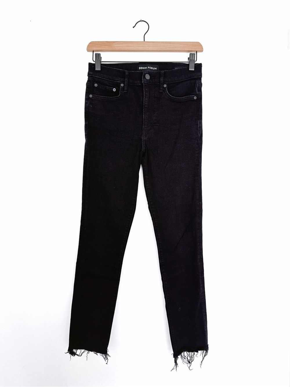Aritzia Denim Forum The Nico Mid Rise Skinny Jeans Raw Hem Cropped - Size 27